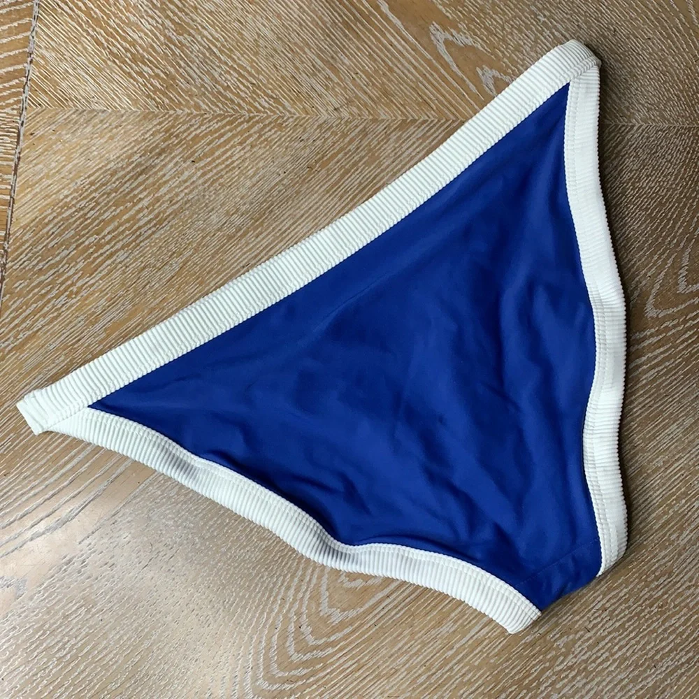 AERIE Blue White Bikini Swim Bikini Bottom M